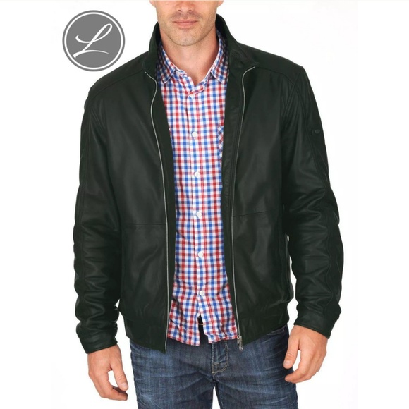 GIVE OFFER Mens Leather Jacket -Size L